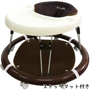 シンプルウォーカー ブラウン ストップマット付き 歩行器