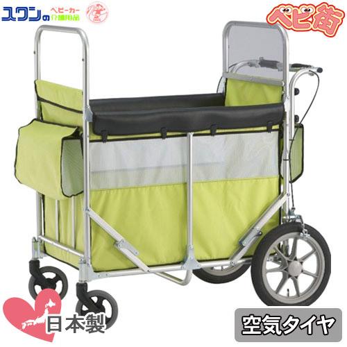 【3〜5週間程で出荷予定】代引不可・日時指定不可 お散歩カート 五十畑工業 ミニバス グリーン 空気...