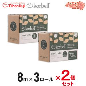 コーベル おむつポット ECO 取替ロール 3P×2個セット　日本育児 Color Korbell コルベル 消臭紙おむつ処理ポット 衛生用品