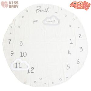 シンセー KISS BABY マンスリーバースメモリー フルムーン　誕生 お祝い メモリアル 写真撮影 デコ 赤ちゃん 記念写真 SNS映え 成長記録 おくるみ ガーゼケット