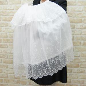 お宮参り用ケープ お帽子 夏物素材 ツーウェイ...の詳細画像1