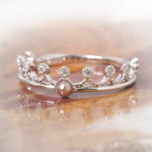 アコヤ真珠 パール リング 指輪 ベビーパール 7個付 K10WG/K18WG 6月