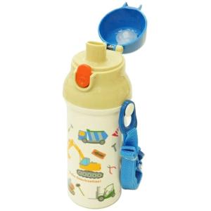 【メール便利用！送料込み】スケーター 抗菌食洗機対応直飲みプラワンタッチボトル480ml はたらくクルマ柄(PSB5SANAG)(配送区分A)