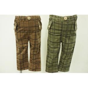 【メール便利用！送料込み】Lily ivoryリリー アイボリー コール天長丈パンツチェック柄710...