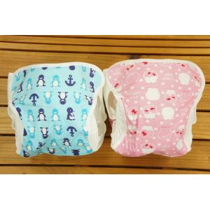 【メール便利用！送料込み】ナカムラ赤ちゃん店オリジナル  おむつカバーペンギン＆金魚鉢柄80cm11...