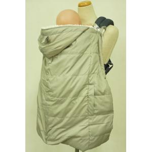 表撥水タフタ＆裏ふわふわボア 中綿ダウン使用！足元カバー付きワンタッチケープ583573オリーブ