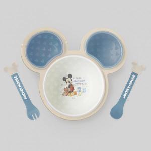 錦化成 片手で持てる離乳食パレット ミッキーマウス  B×BE 食器セット ごはん フタ付き 電子レンジ可 食洗器可 Disney