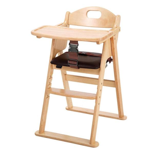 カトージ 木製 ワイド ハイチェア ステップ切替 ナチュラル 折り畳み 子供 椅子 キッズチェア