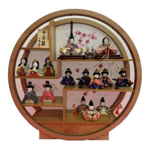 アウトレット品 雛人形 十五人揃い ケース飾り 江戸木目込み雛 紅白梅