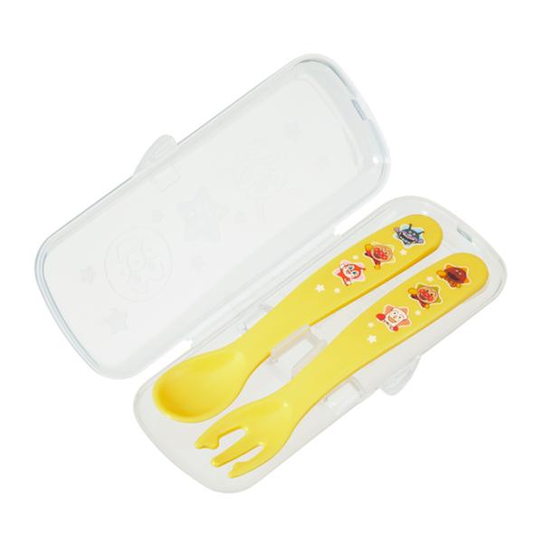 アンパンマン ケース付き 抗菌スプーン フォーク イエロー A00267 レック キッズ食器シリーズ...
