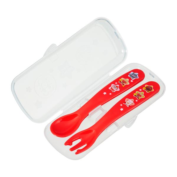 アンパンマン ケース付き 抗菌スプーン フォーク レッド A00269 レック キッズ食器シリーズ ...
