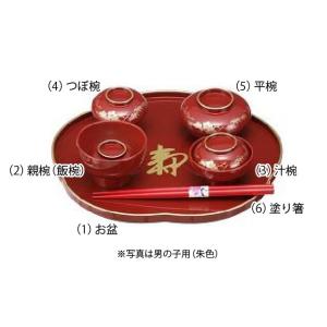 お食い初めの食器セット お喰い初め祝い膳 総朱...の詳細画像2