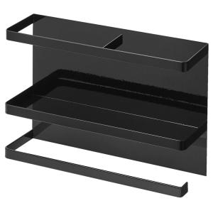 山崎実業 TOWER マグネットキッチンペーパー＆ラップホルダー ブラック