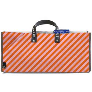 エコバッグ ROOTOTE CJ.テイクアウェイルー.リペットLサイズ-A 折りたたみ ショッピングバッグ ルートート take away ROO 6783 ストライプ ピンク｜back