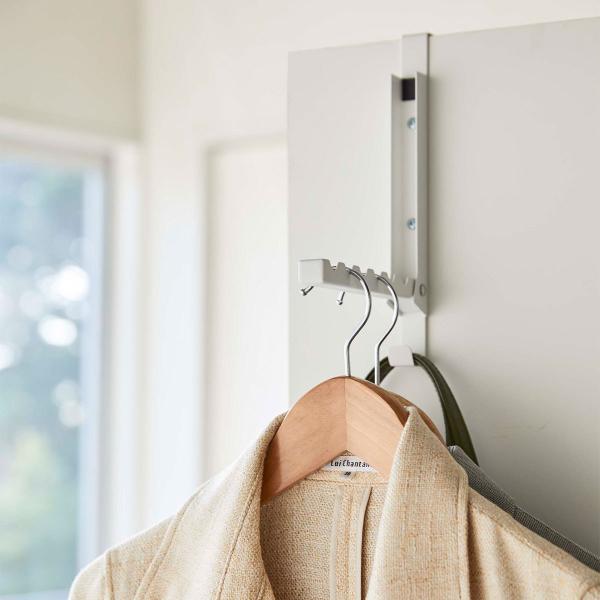 ハンガーラック 山崎実業 正規品 TOWER タワー 使わない時は収納できるドアハンガー パイプハン...