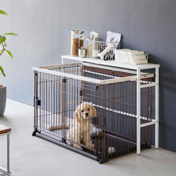 ペットケージ用収納 山崎実業 正規品 nooks ヌークス 伸縮ペットケージ上ラック ペットケージ上...