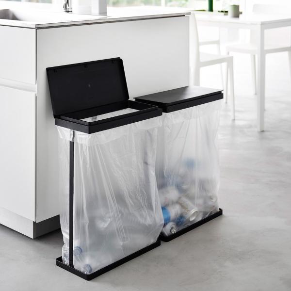 蓋付きゴミ箱 山崎実業 正規品 tower タワー スリム蓋付き分別ゴミ袋ホルダー 45L 横開き ...