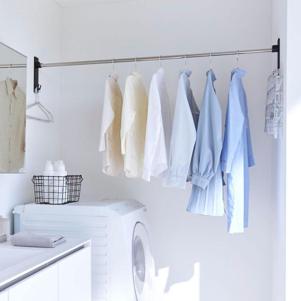 物干し竿受け 山崎実業 tower タワー 石こうボード壁対応物干し竿ホルダー 2個組 ブラック