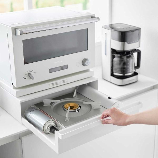 家電下ラック 山崎実業 正規品 tower タワー カセットコンロが入る家電下ラック 1段 キッチン...