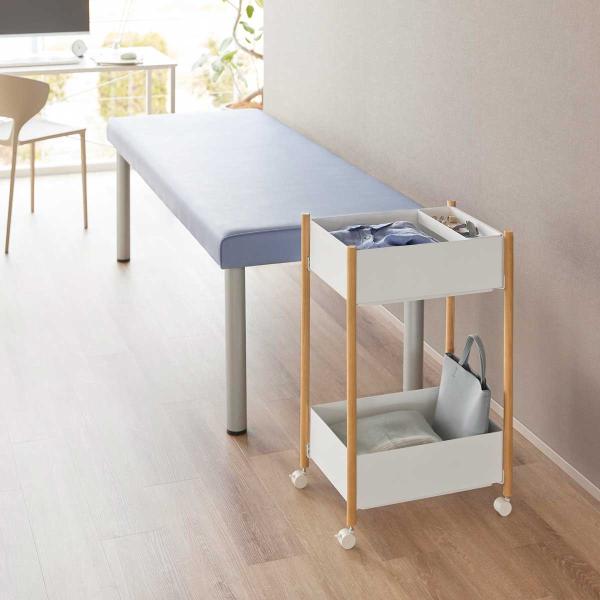 収納ワゴン 山崎実業 正規品 RIN リン 小物トレー付き収納ワゴン 2段 キャスター付き  101...