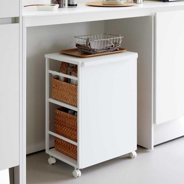 収納ワゴン 山崎実業 正規品 tower タワー 目隠しワゴン 天板付き キャスター付き  8466...