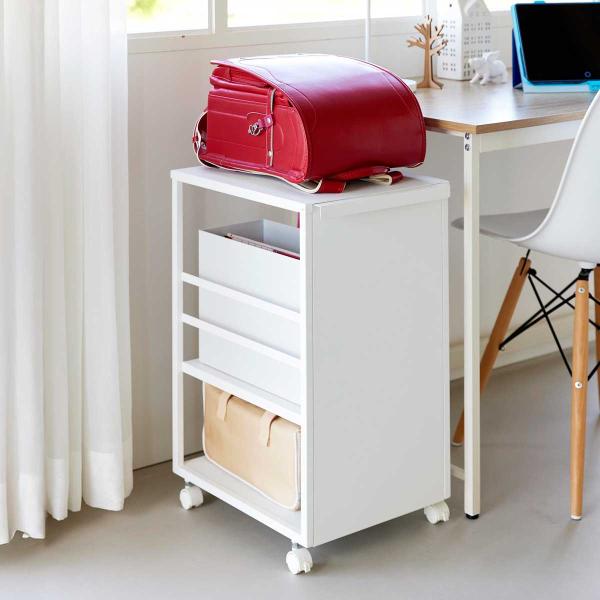 収納ワゴン 山崎実業 正規品 tower タワー 目隠しワゴン スリム 天板付き キャスター付き  ...