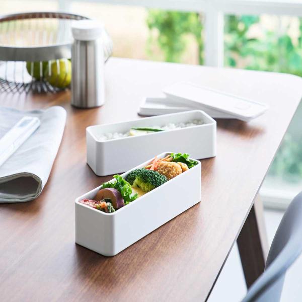弁当箱 山崎実業 正規品 tower タワー バルブ付き密閉ランチボックス 2段 スリム ランチボッ...