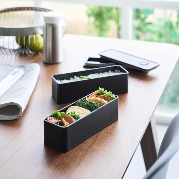 弁当箱 山崎実業 正規品 tower タワー バルブ付き密閉ランチボックス 2段 スリム ランチボッ...