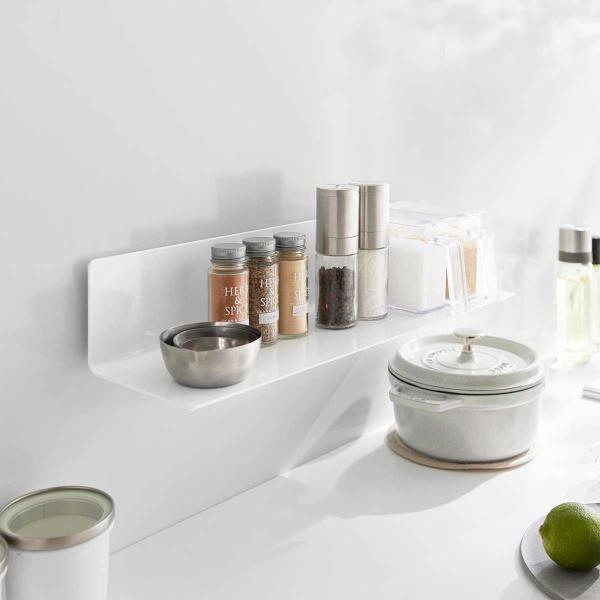 キッチン棚 山崎実業 正規品 tower タワー フィルムフックキッチン棚 ワイド ウォールラック ...