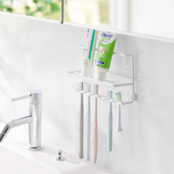 歯ブラシホルダー 山崎実業 正規品 tower タワー フィルムフック歯ブラシ&amp;チューブホルダー 引...