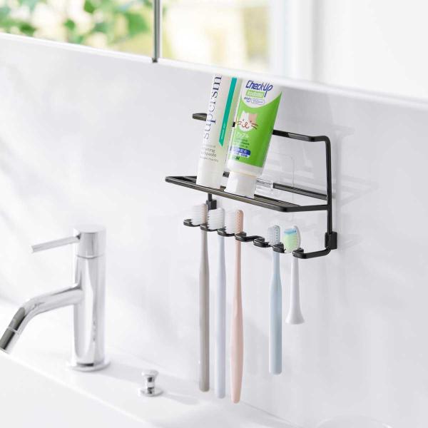 歯ブラシホルダー 山崎実業 正規品 tower タワー フィルムフック歯ブラシ&amp;チューブホルダー 引...