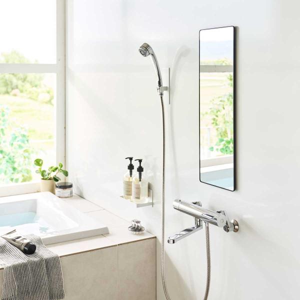 浴室ミラー 山崎実業 正規品 tower タワー マグネットバスルームミラー 角型 ロング バスルー...