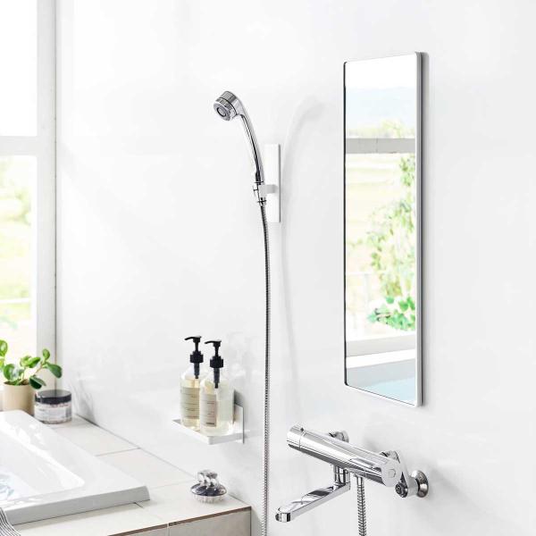 浴室くもり止めミラー 山崎実業 正規品 tower タワー マグネットバスルーム樹脂ミラー 角型 ロ...