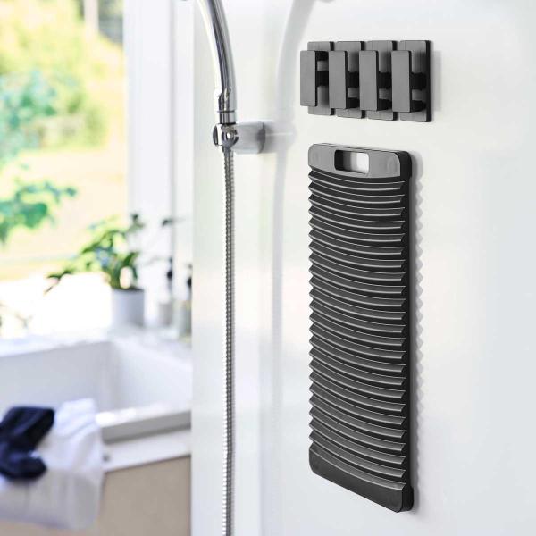 洗濯板 山崎実業 正規品 tower タワー マグネット洗濯板&amp;クリップ 手洗い  10554 ブラ...