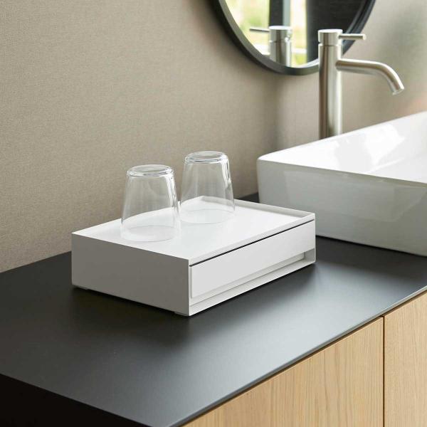 洗面台収納 山崎実業 正規品 tower タワー トレー付きアメニティ引き出し収納 洗面所 サニタリ...