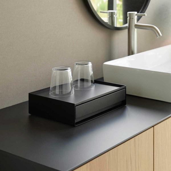 洗面台収納 山崎実業 正規品 tower タワー トレー付きアメニティ引き出し収納 洗面所 サニタリ...