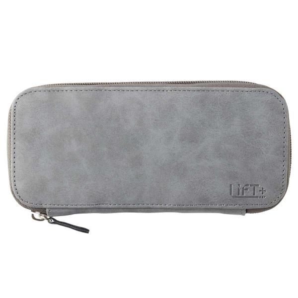 ペンケース 紀寺商事 Kitera ラウンドジップペンケース レザー調 リフトプラス グレー