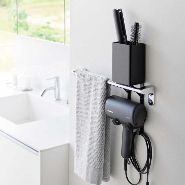 ドライヤーホルダー 山崎実業 正規品 tower タワー タオル掛け上ドライヤー&amp;ヘアーアイロンホル...