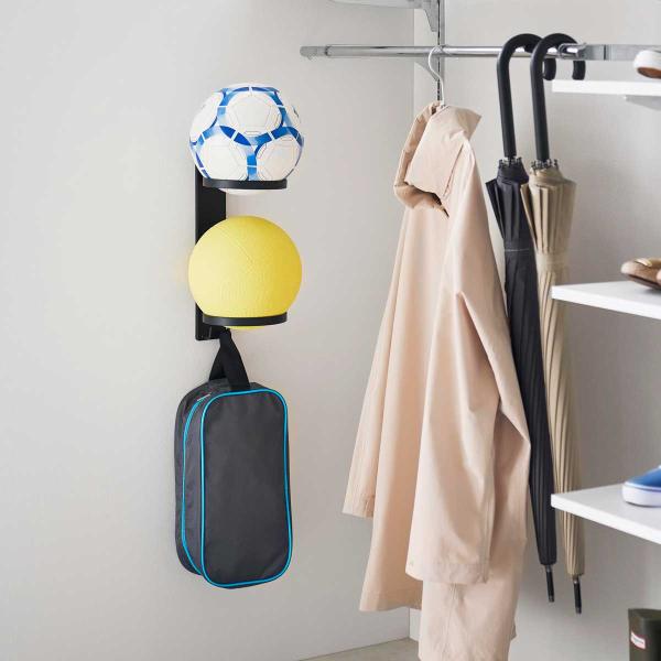 ボールスタンド 山崎実業 正規品 tower タワー 壁付けボール収納 2段 ボール収納  1034...