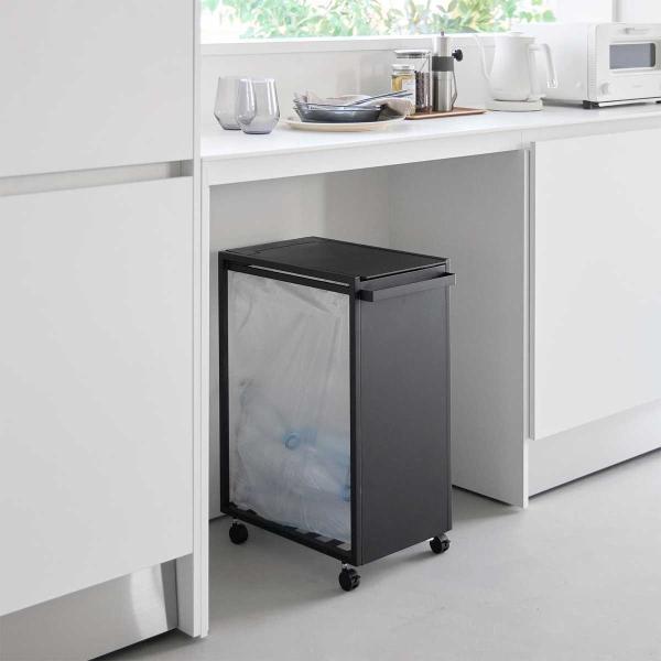 ゴミ箱 山崎実業 正規品 tower タワー スリム蓋付き目隠しダストワゴン 45L ダストボックス...