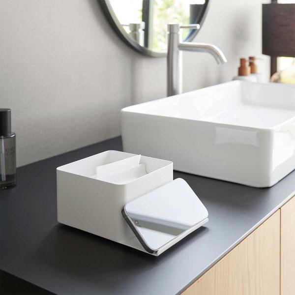 ティッシュケース 山崎実業 正規品 tower タワー スマホスタンド付きハーフティッシュケース テ...