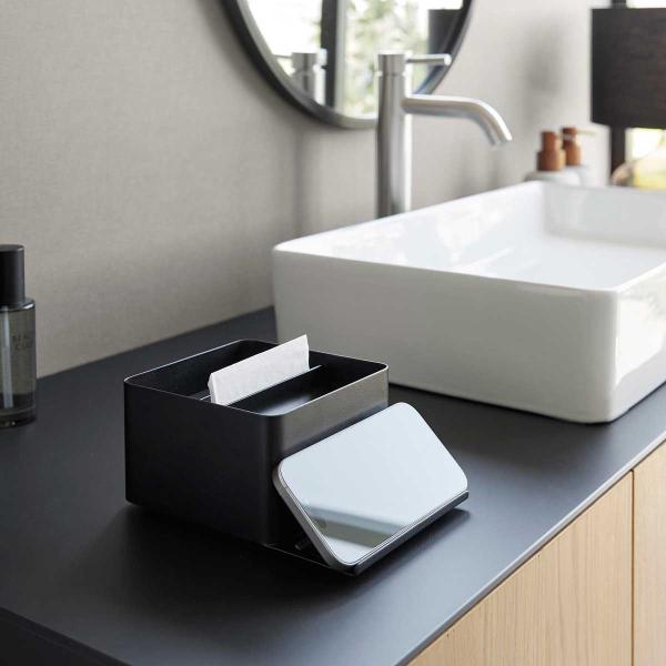 ティッシュケース 山崎実業 正規品 tower タワー スマホスタンド付きハーフティッシュケース テ...