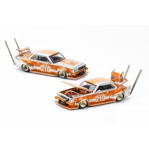 POP-RACE 1/64 SKYLINE C210 KAIDO RACER BOSOZOKU STYLE ORANGE/SILVER (PR640026)｜backfire21