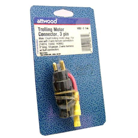 attwood/アトウッド トローリングモーター配線コネクター　オス側/3ピン12V専用　【1435...