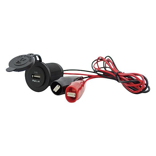 BMOジャパン　USBチャージャーソケット（ワニ口ケーブル1M付き）BM-USS-W　ビーエムオージ...