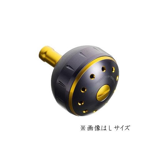 シマノ 夢屋 アルミラウンド型 パワーハンドル ノブ ブラック/ゴールド M　タイプA