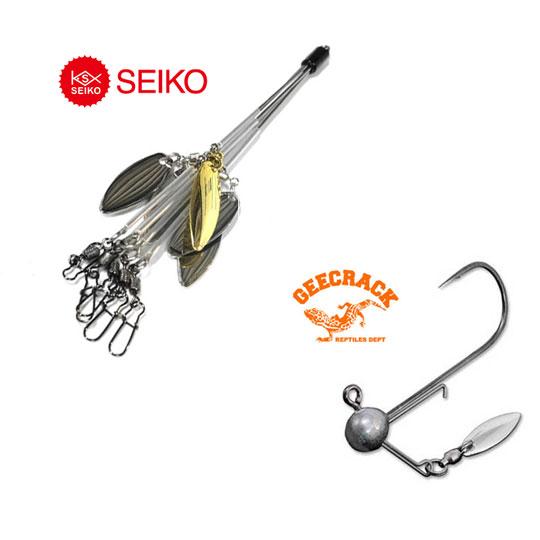 【好きなワームを付けるだけセット！】セイコー　エスギミック + コーンヘッドブレードJr シルバーブ...