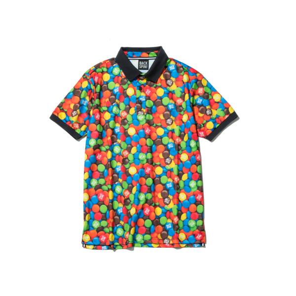 BACK SPIN! バックスピン マーブル柄 インナードライ ポロシャツ 吸水速乾 UVカット 紫...