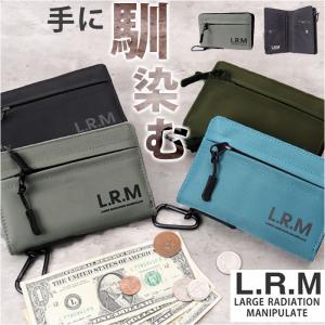 lrm 財布 CMK23-0964 通販 ミニ財布 折りたたみ財布 ミドルウォレット ファスナー カラビナ付き メンズ シンプル おしゃれ アウトドア 男の子 中学生