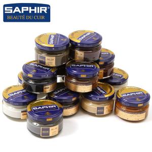 サフィール ビーズワックスファインクリーム SAPHIR 靴ケア用品 定番 無色 ダークタン濃茶 黒 保革剤 ツヤ出し 靴磨き 油性｜backyard-1